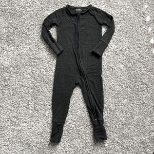 Little Sleepies heathered charcoal grey convertible pajama, 12-18mo, GUC
